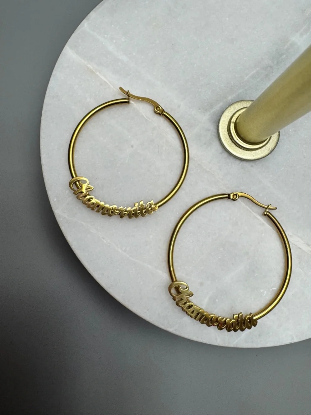 Custom Chamorrita Script Hoops - Picture 3 of 3